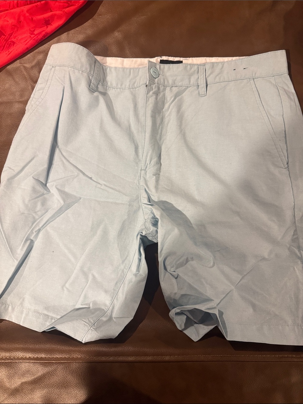 RVCA Light Blue Flat Front Chino Shorts Waist 34